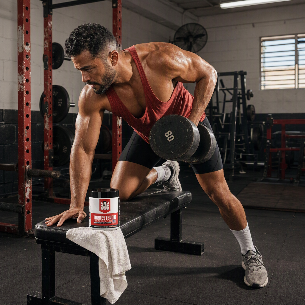 Hombre entrenando con fuerza y confianza visible, con la energía de vuelta.